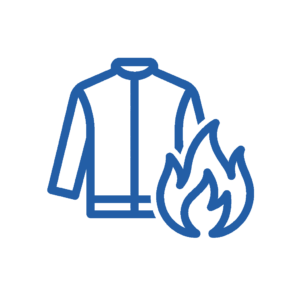 Een icon met brandvertragende kleding