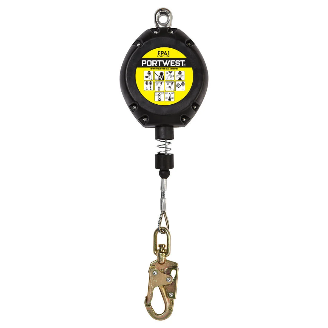 PORTWEST FP41 10m intrekbaar valstopblok Zwart