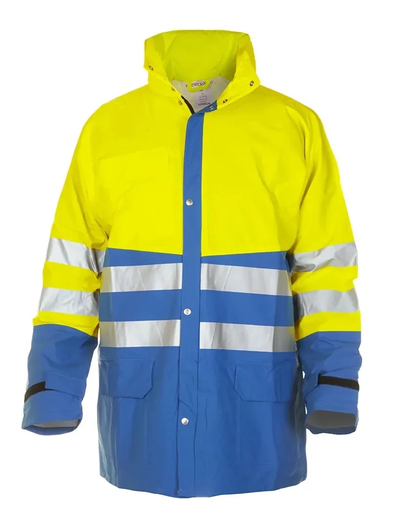 Hydrowear Regenjas Vernon Korenblauw - Fluor Geel
