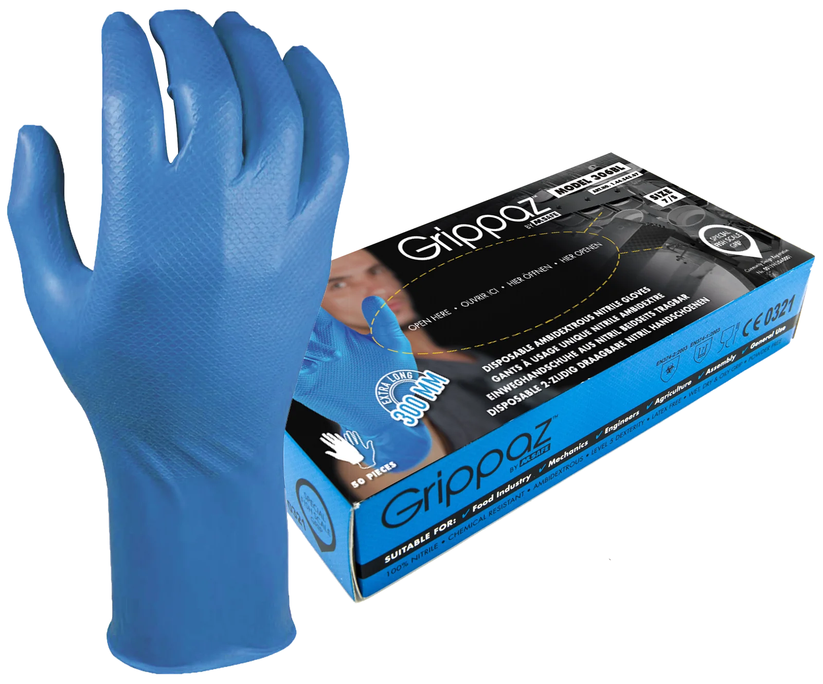 OXXA X-Grippaz-Pro-Long 44-545 handschoen Blauw