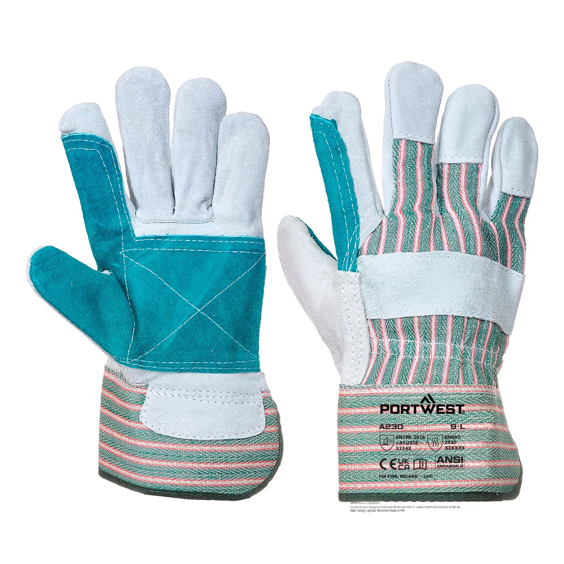 PORTWEST A230 Dubbele Palm Rigger Handschoen Grijs