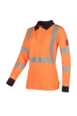 Amelia Dames high-vis poloshirt, lange mouwen, ARC bescherming aanzicht 2