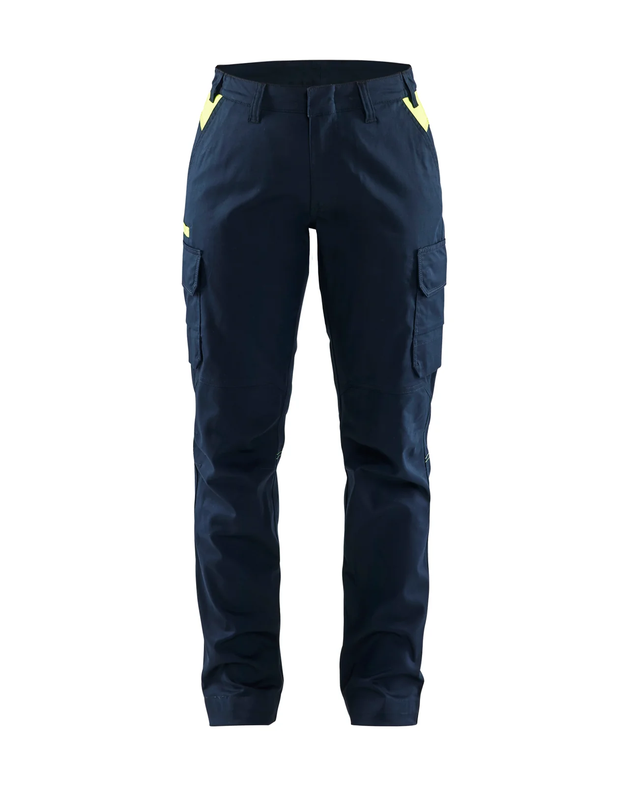 Blåkläder 71441832 Dames industrie werkbroek stretch Donker marineblauw / High Vis Geel