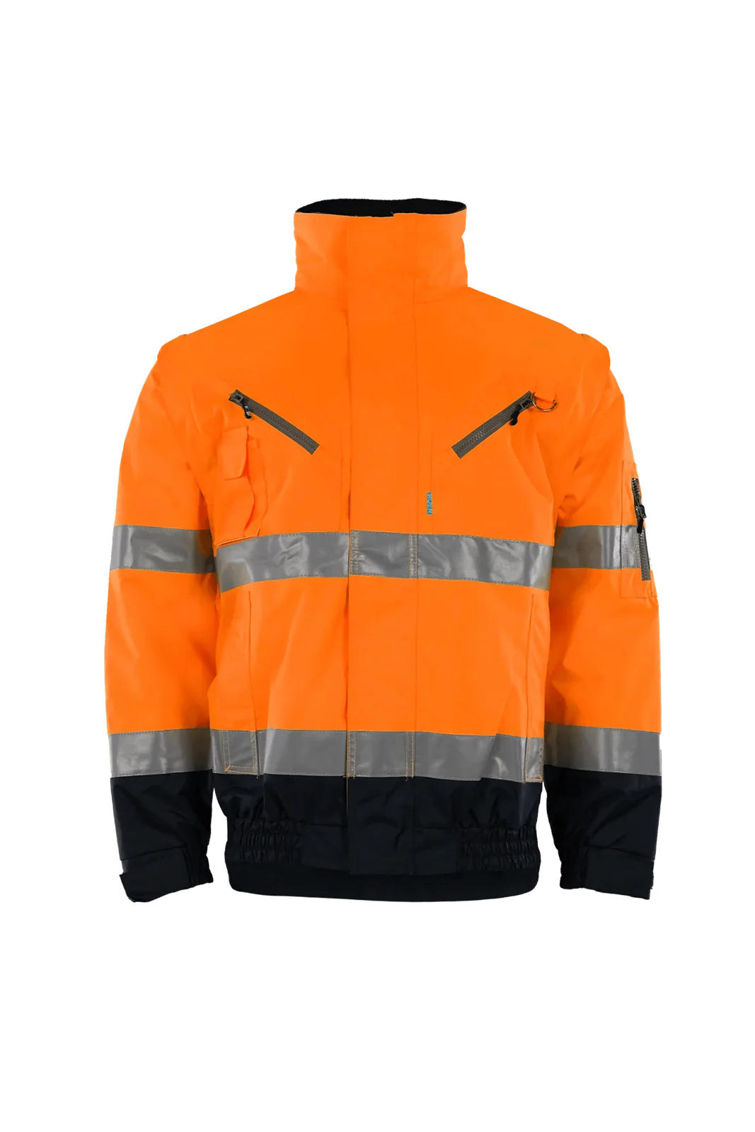 Sioen Campbell Signalisatie winterblouson met uitritsbare mouwen Fluo-oranje/Marineblauw