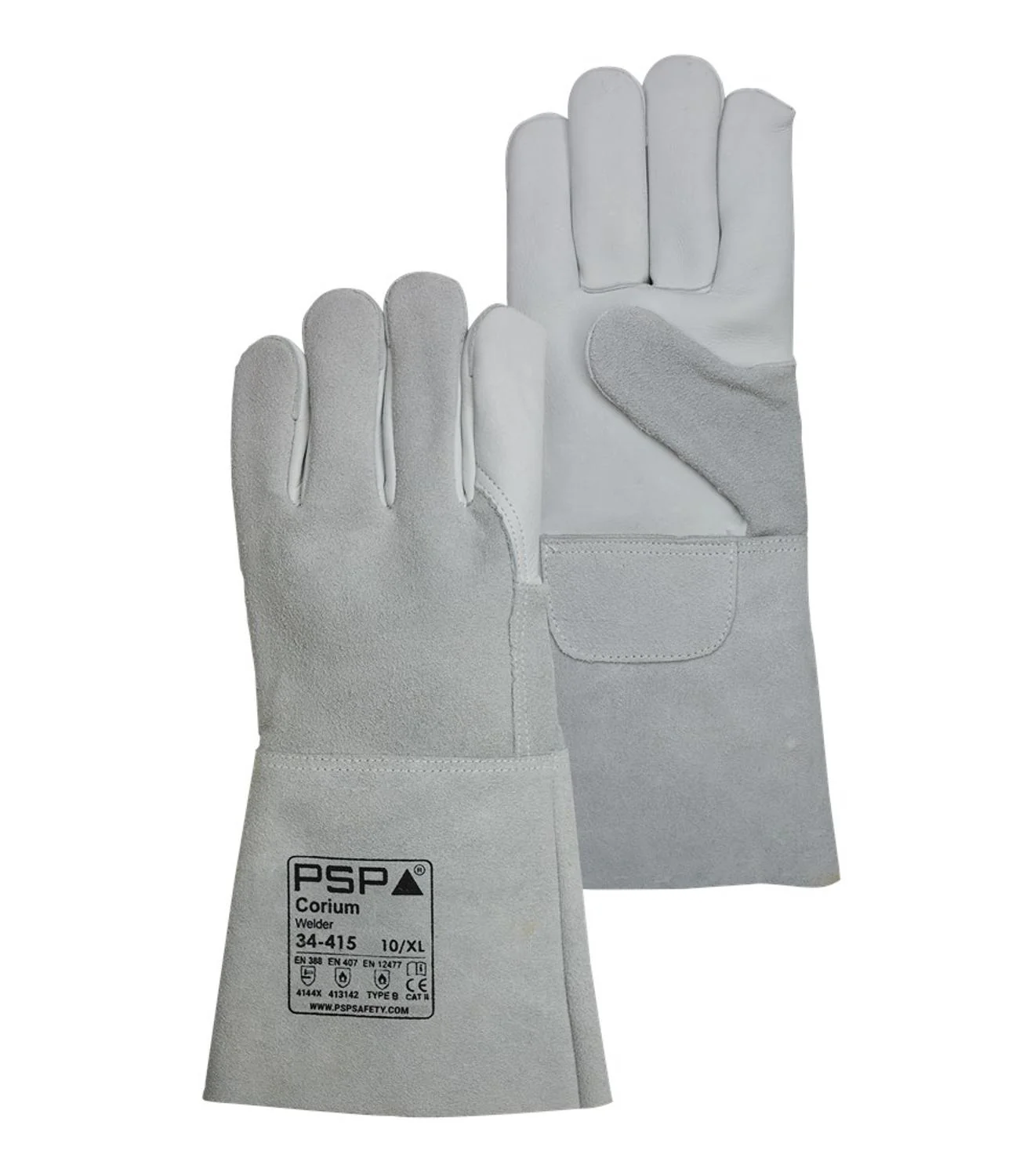PSP 34-415 Leren Lashandschoen Grijs