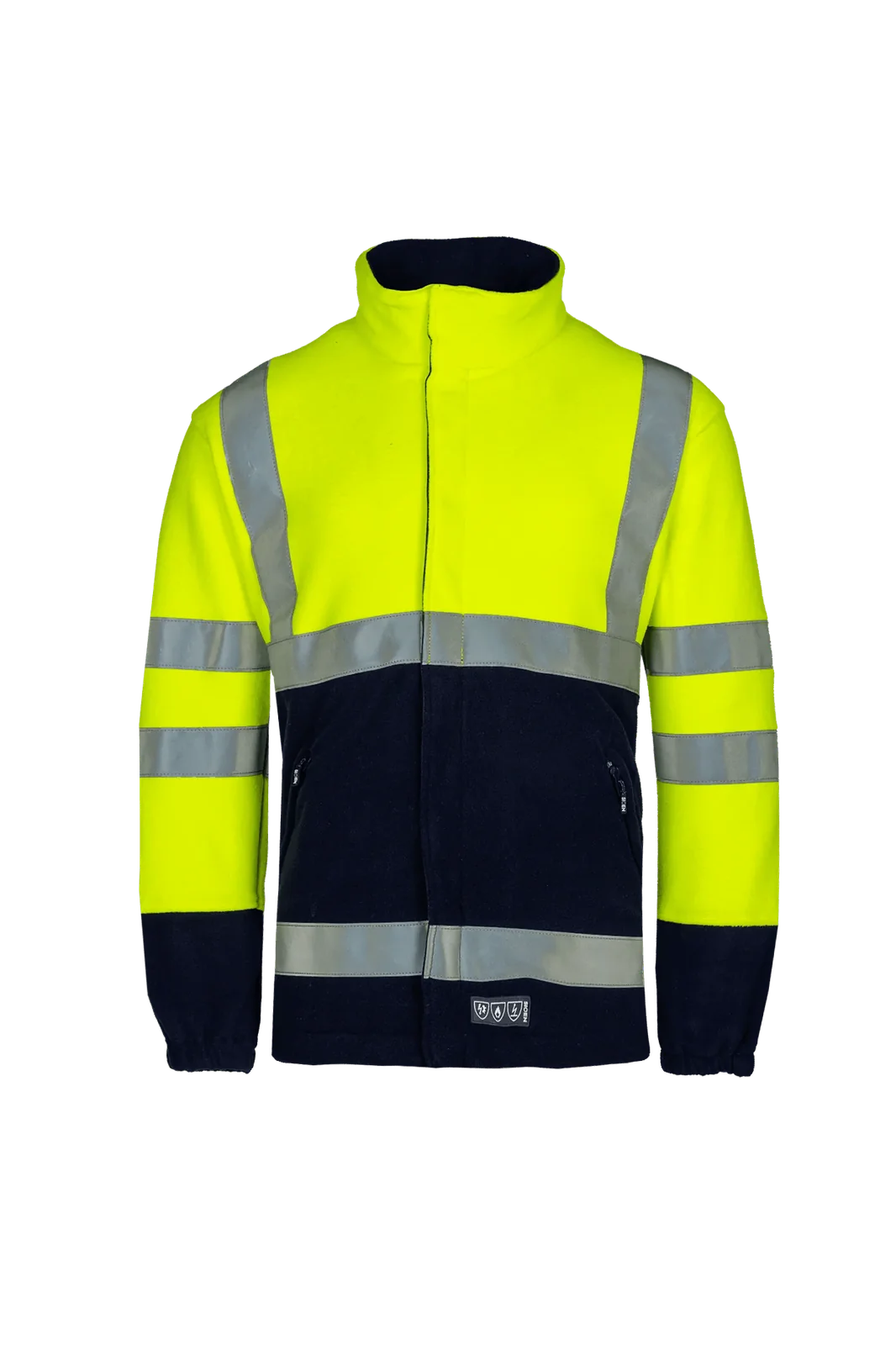 Sioen Arlier High-vis fleecevest, ARC bescherming Fluogeel/Marineblauw