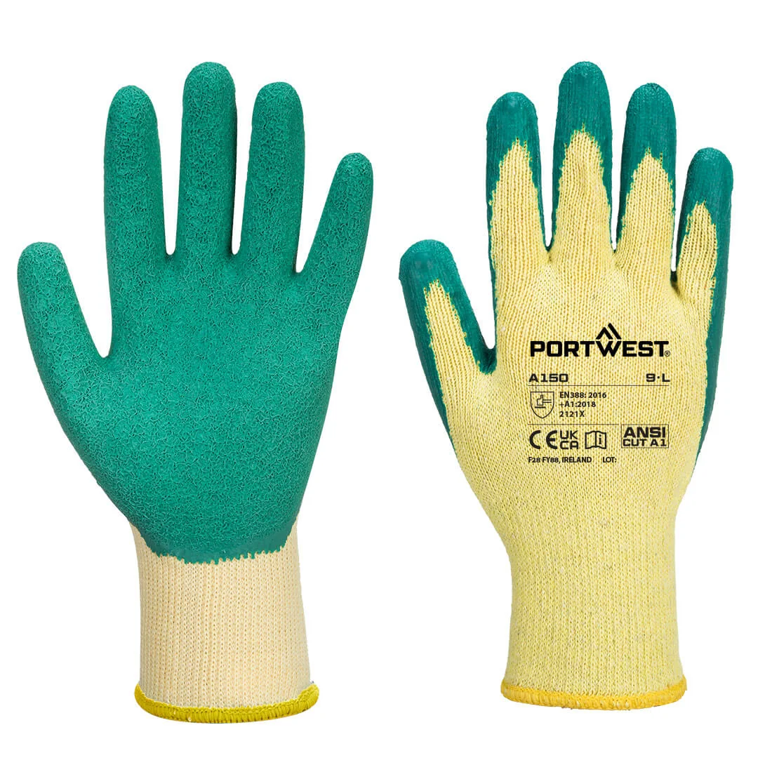 PORTWEST A150 Klassieke Latex Griphandschoen Groen