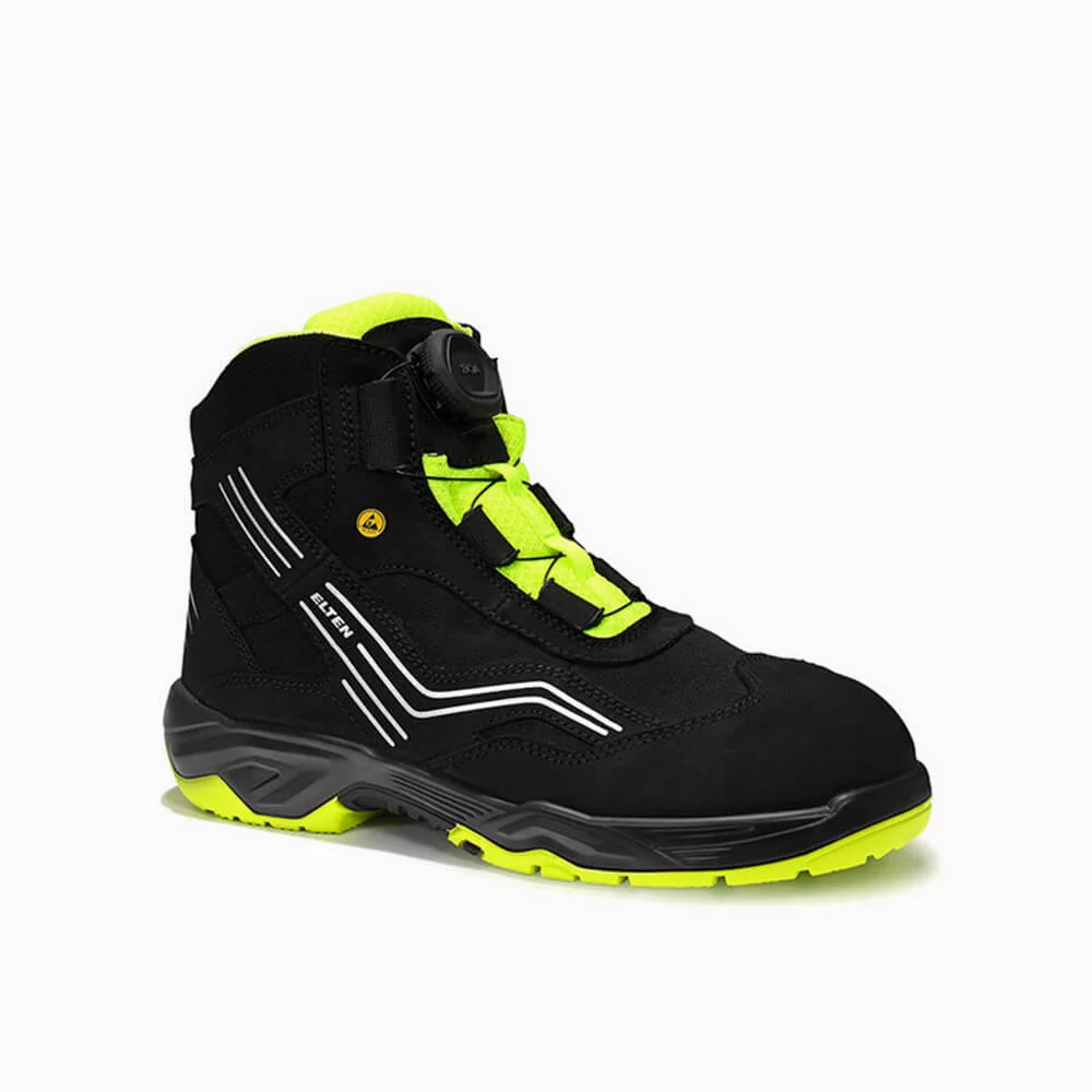 ELTEN veiligheidsschoen halfhoog AMBITION BOA® Mid ESD S2 Zwart/Geel