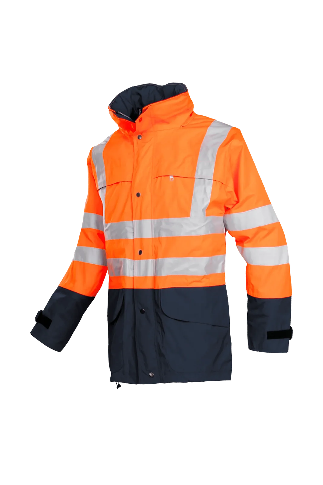 Sioen Brighton Signalisatie regenjas Fluo-oranje/Marineblauw