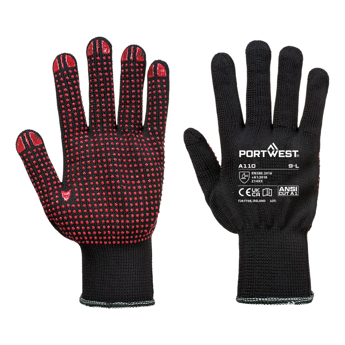 PORTWEST A110 Polka dot Handschoen Zwart