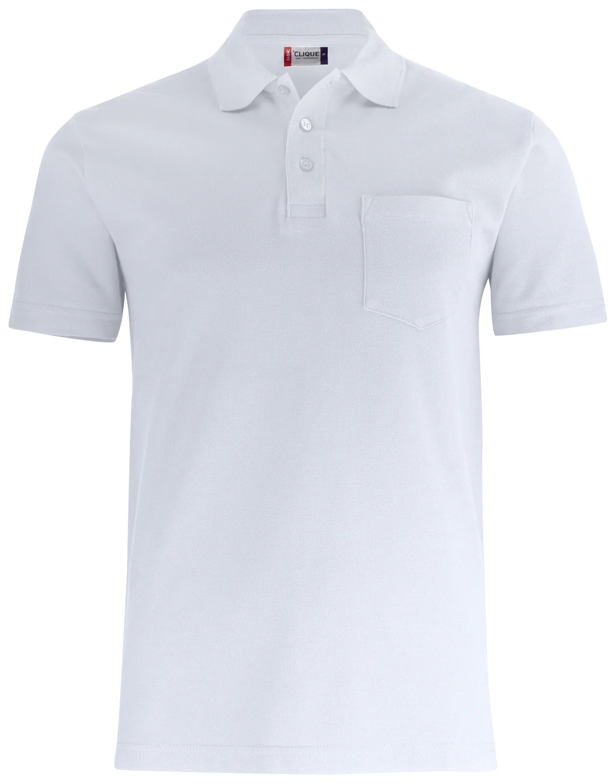 Clique Basic 028255 Poloshirt Borstzak Wit