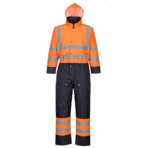 S485 Hi-Vis Tweekleuren Overall - Gevoerd aanzicht 1