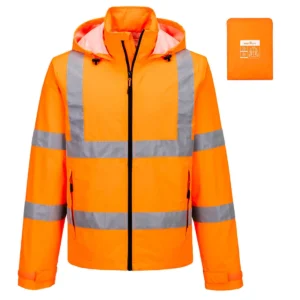 S164 Hi-Vis Lichtgewicht Opvouwbaar Jack aanzicht 1