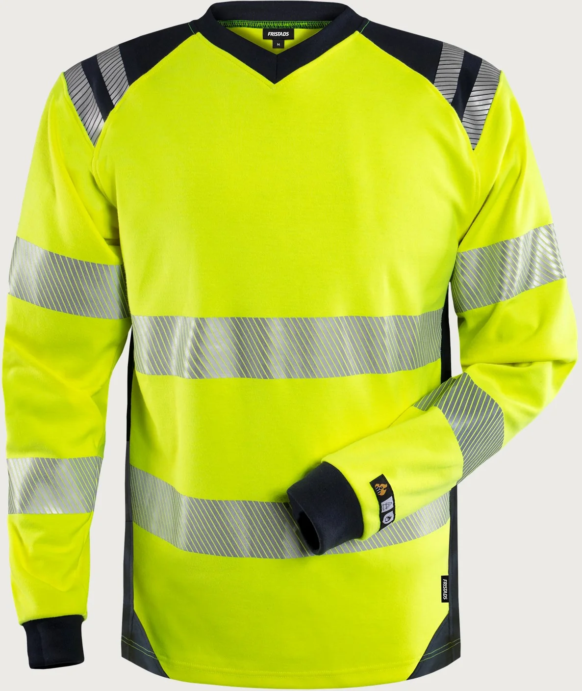 Fristads Flamestat high-vis T-shirt lange mouwen 7359 TFL Hi-Vis geel/marineblauw