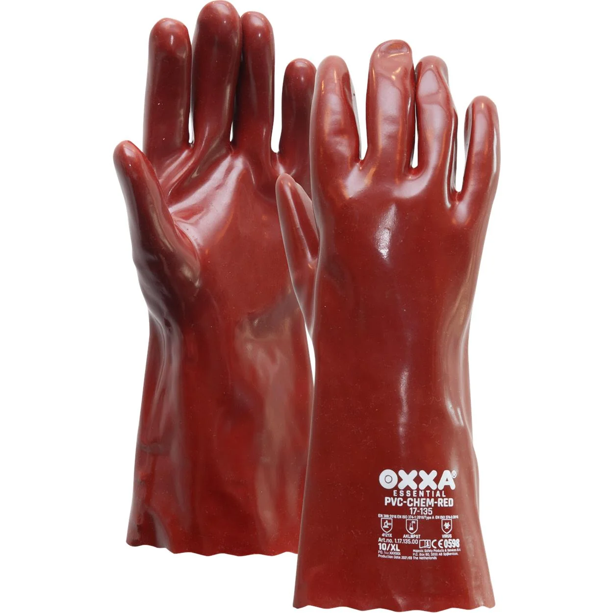 OXXA PVC-Chem Red 17-135 handschoen Rood