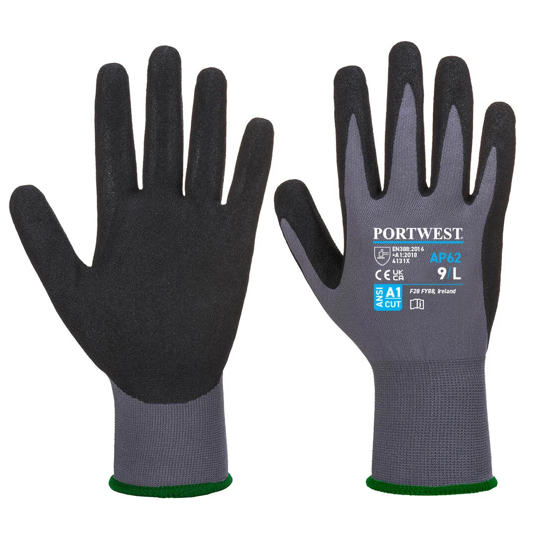PORTWEST AP62 Dermiflex Aqua Handschoen Grijs/zwart