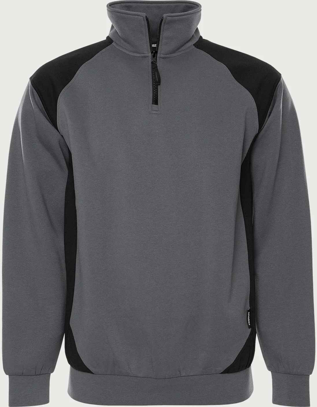 Fristads Green Sweater met korte rits 7048 GSM Grijs/zwart
