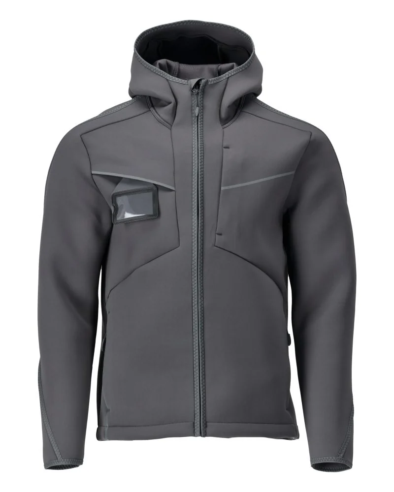 22086-662 Softshell jas met capuchon steengrijs