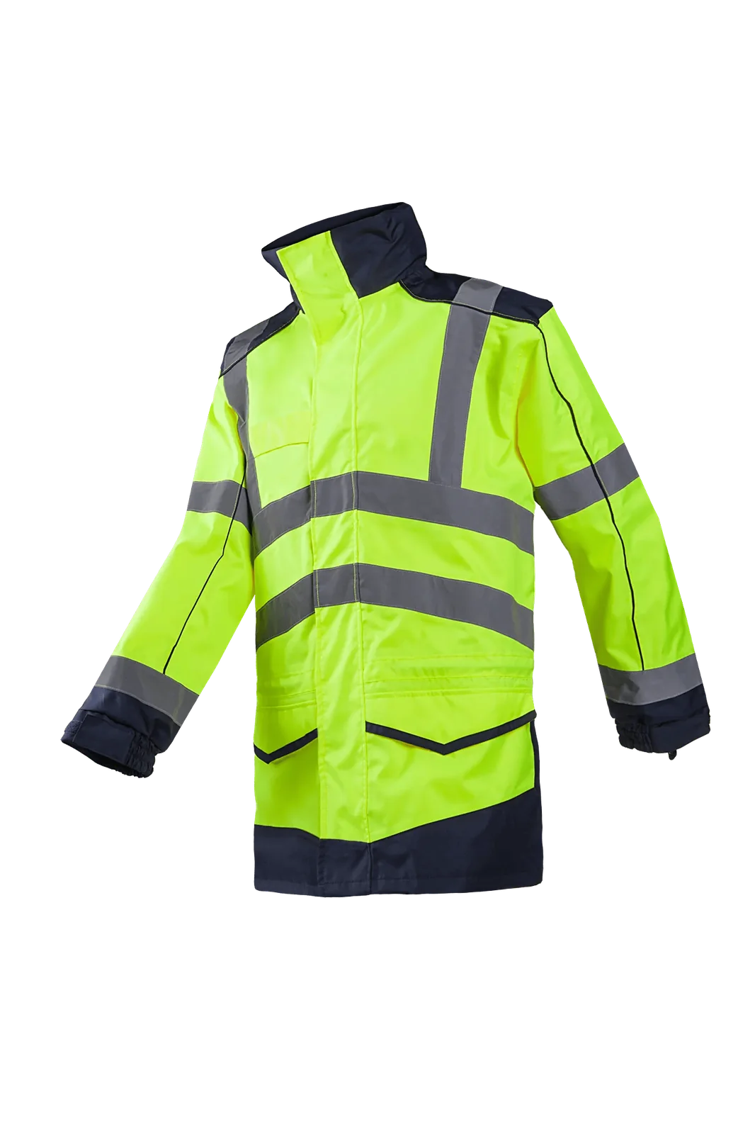 Sioen Anfield Signalisatie regenparka Fluogeel/Marineblauw