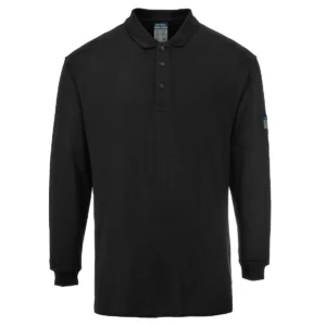 FR10 Vlamvertragende Modaflame Antistatische lange mouw Polo Shirt aanzicht 1