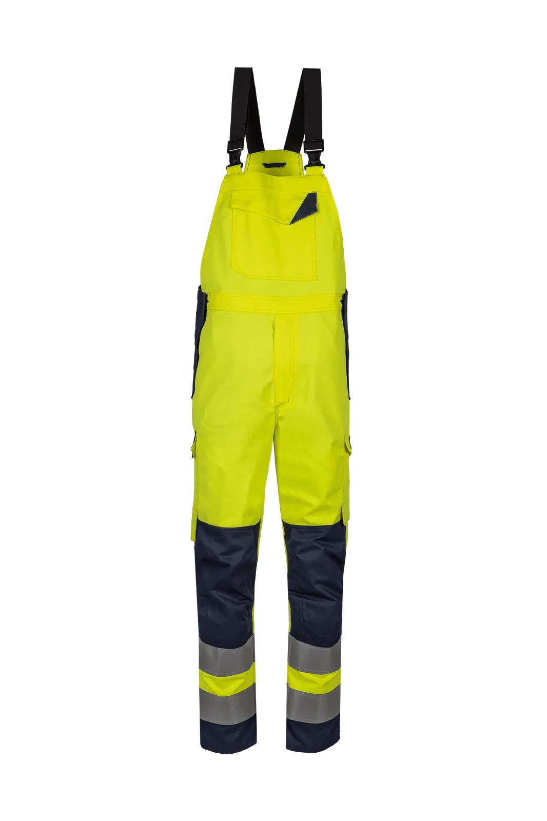 Sioen B-Anser ECO bavet broek, ARC bescherming, high-vis Fluogeel/Marineblauw