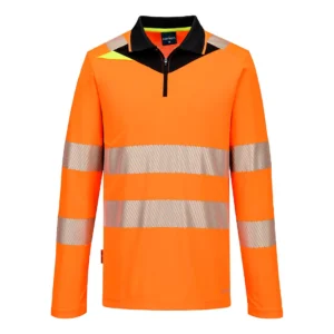 DX419 DX4 Hi-Vis polo lange mouw met rits aanzicht 1