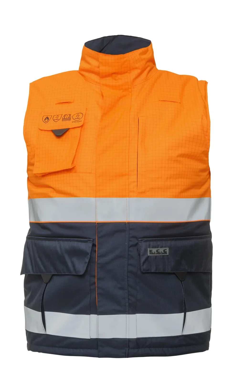 Hydrowear Multinorm Bodywarmer Metz Fluor Oranje - Marine