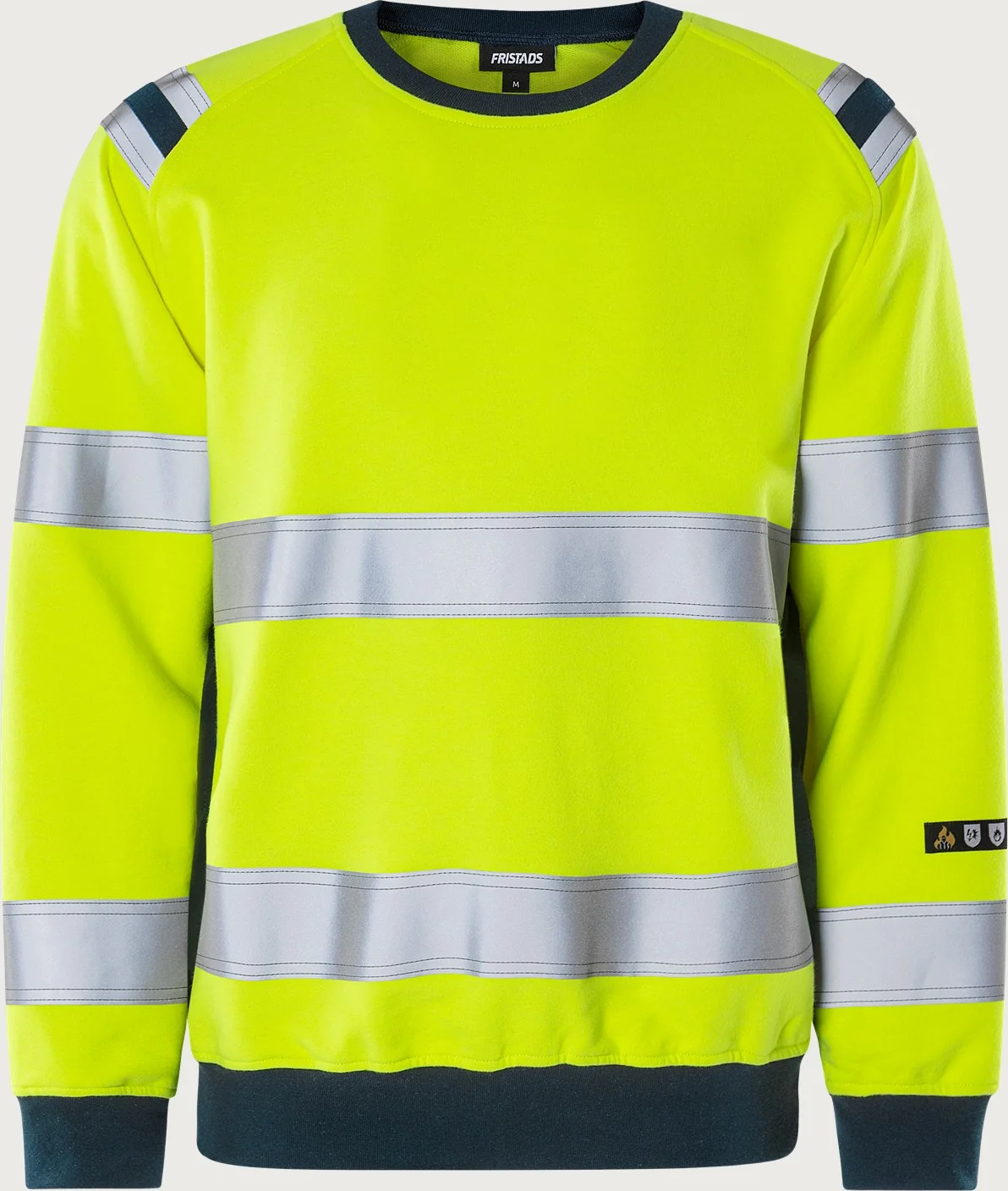 Fristads Flamestat high vis sweatshirt klasse 3 7076 SFLH Hi-Vis geel/marineblauw