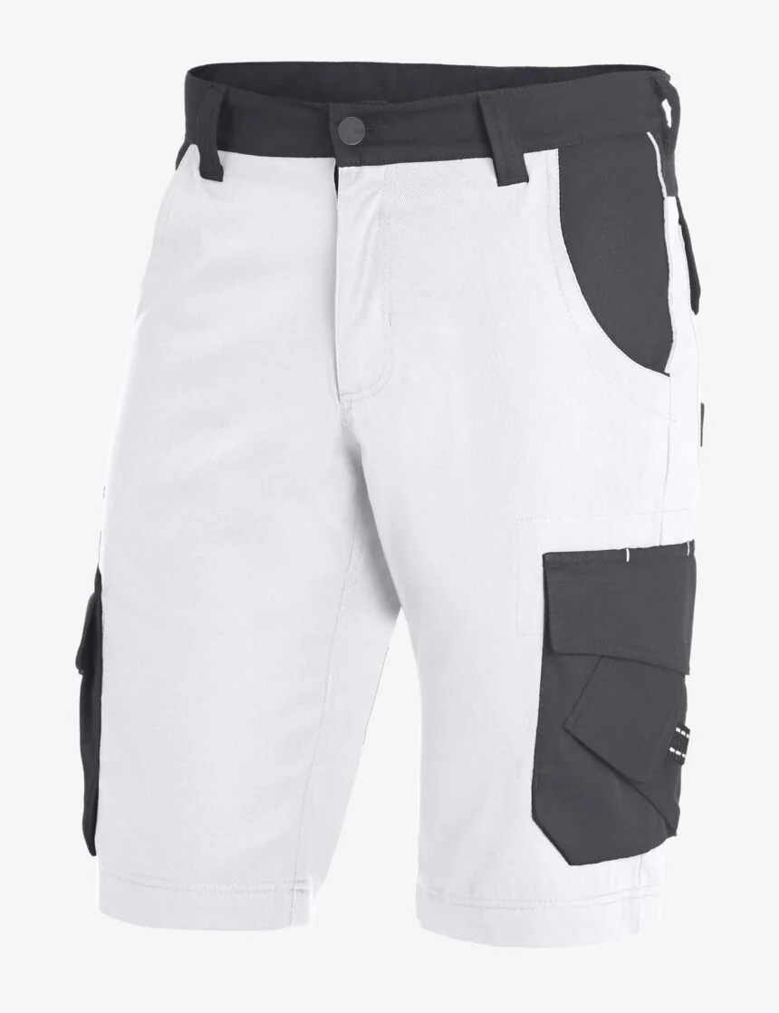 FHB THEO 130530 korte werkbroek Wit-antraciet
