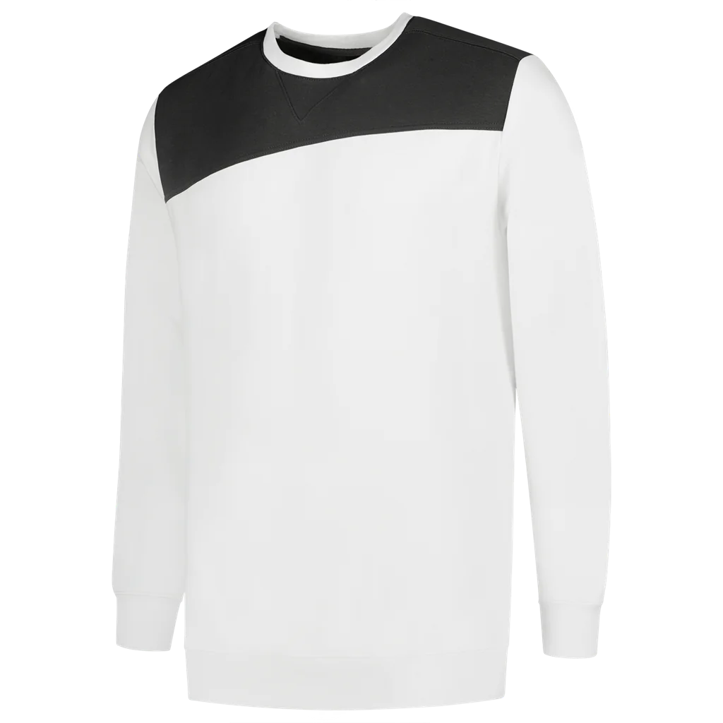 Tricorp 302013 Sweater Bicolor Naden Wit / Donkergrijs