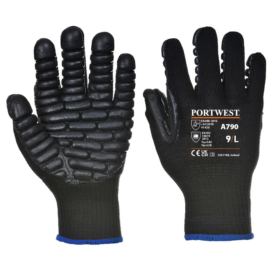 PORTWEST A790 Antivibratie Handschoen Zwart