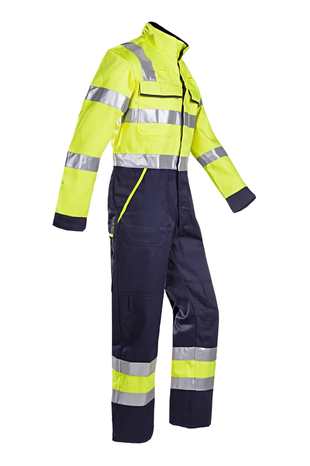 Sioen Macas Overall, ARC bescherming, high-vis Fluogeel/Marineblauw
