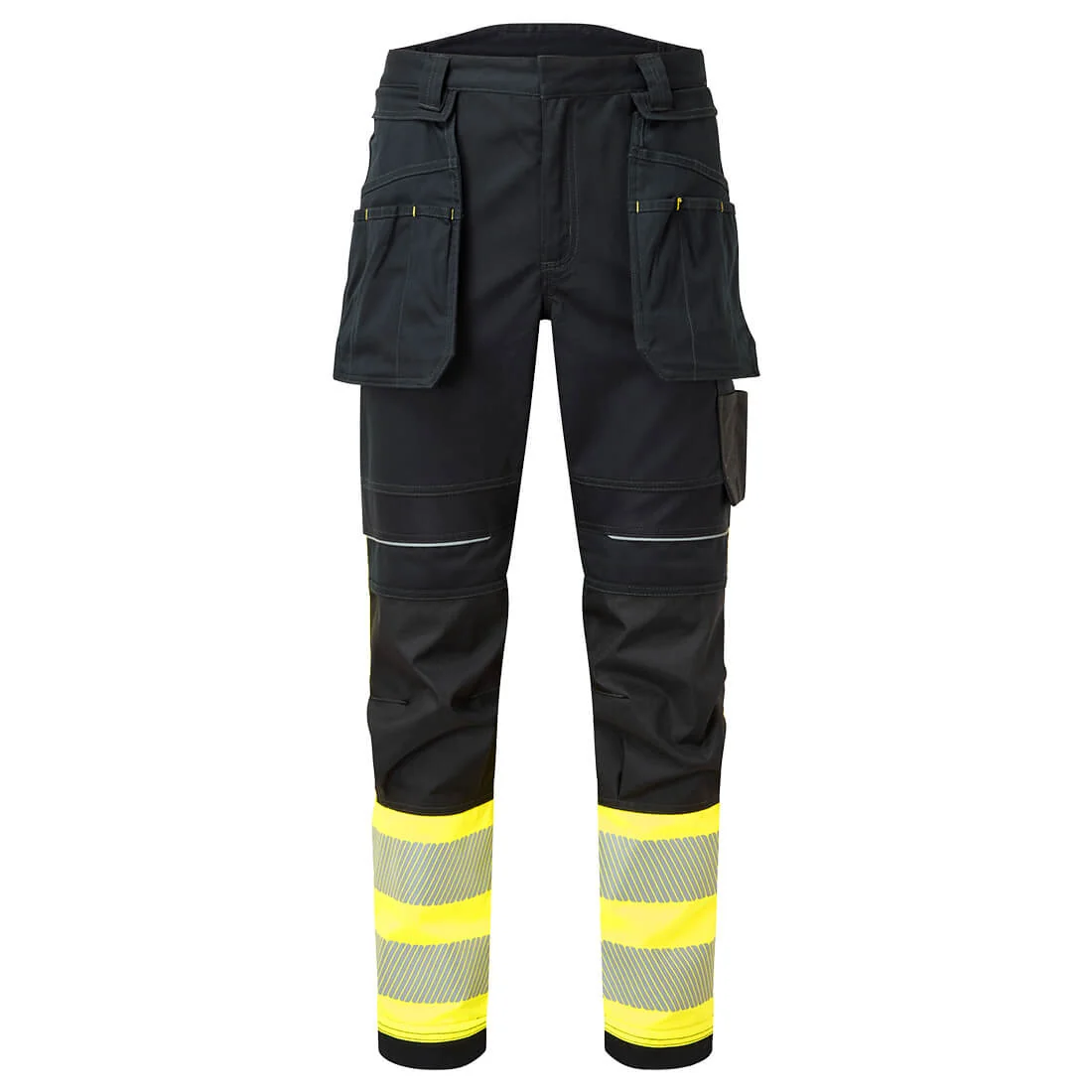 PORTWEST FR416 PW3 FR Modaflame Hi-Vis Klasse 1 Broek met Holsterzakken Geel/zwart