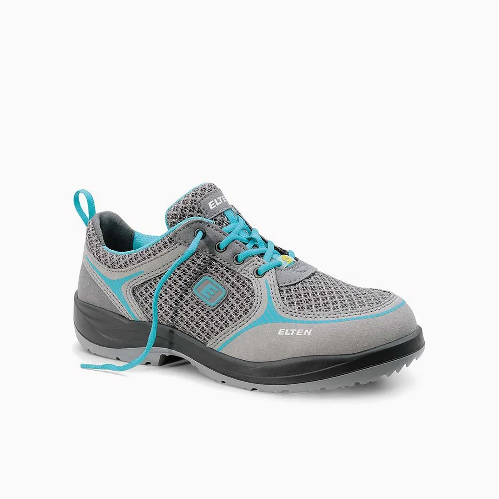 ELTEN veiligheidsschoen laag voor dames MILA aqua Low ESD S1 Grijs/Turquoise