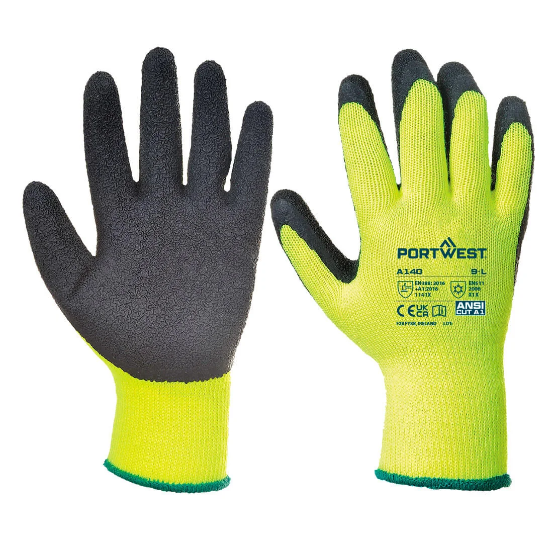 PORTWEST A140 Thermische Handschoen met Grip Zwart