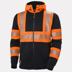 Helly Hansen ICU Hi Vis hoodie met rits 79273 Oranje/Zwart