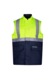 Bravone Vlamvertragende, antistatische high-vis bodywarmer aanzicht 1