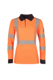 Amelia Dames high-vis poloshirt, lange mouwen, ARC bescherming aanzicht 1