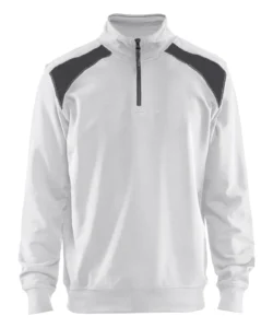 33531158 Sweatshirt bi-colour met halve rits katoen aanzicht 3