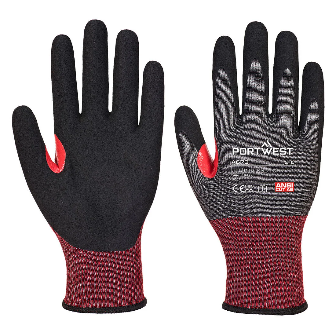 PORTWEST A673 CS Nitril Snijbestendige Handschoen Zwart