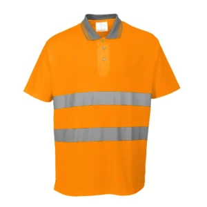S171 Hi-Vis Katoen Comfort Poloshirt K/M aanzicht 1