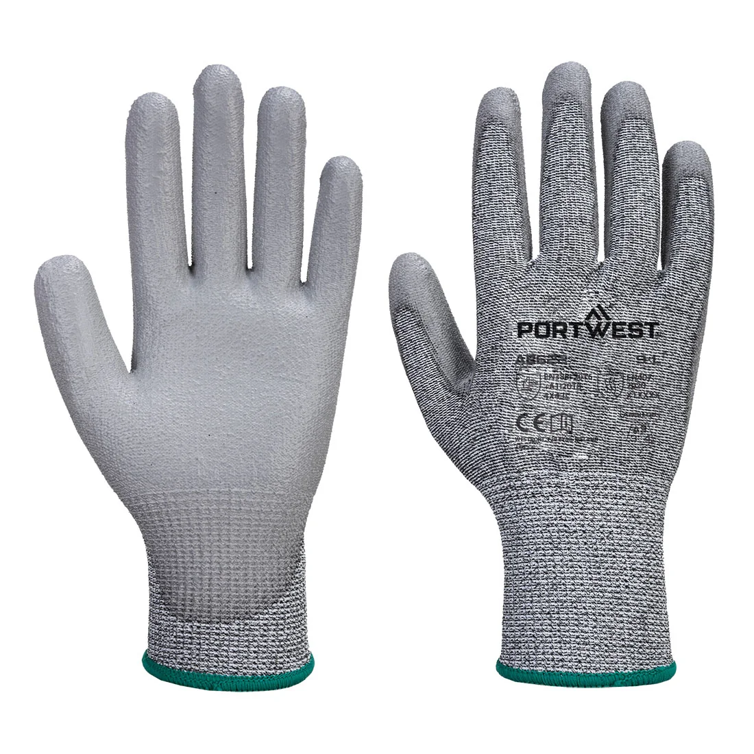 PORTWEST AB622 Snijklasse C C13 PU Handschoen in Multipack (afname per 12 paar) Grijs