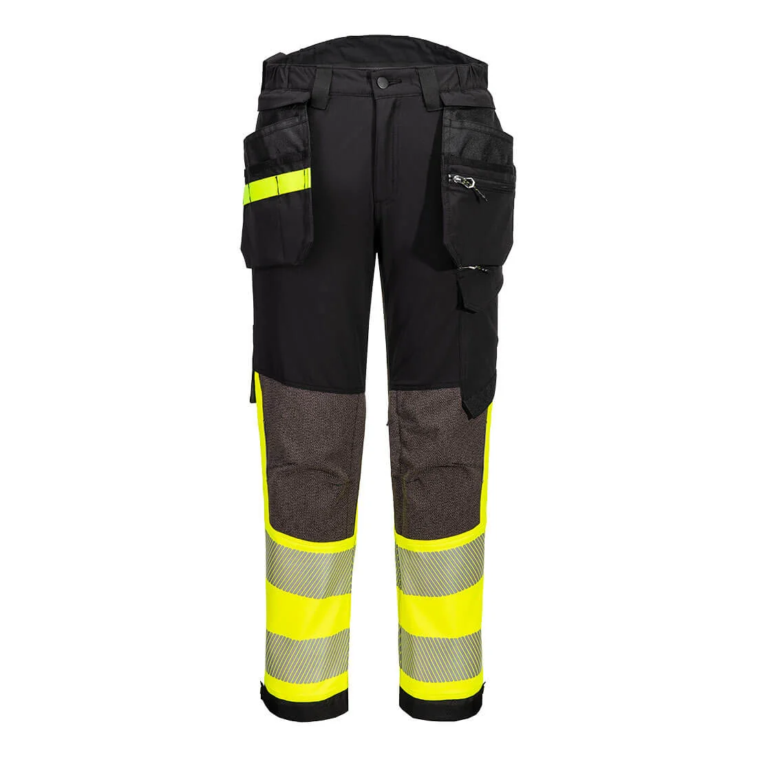 PORTWEST EV442 EV4 Hi-Vis stretch broek met afneembare holsterzak klasse 1 Geel/zwart