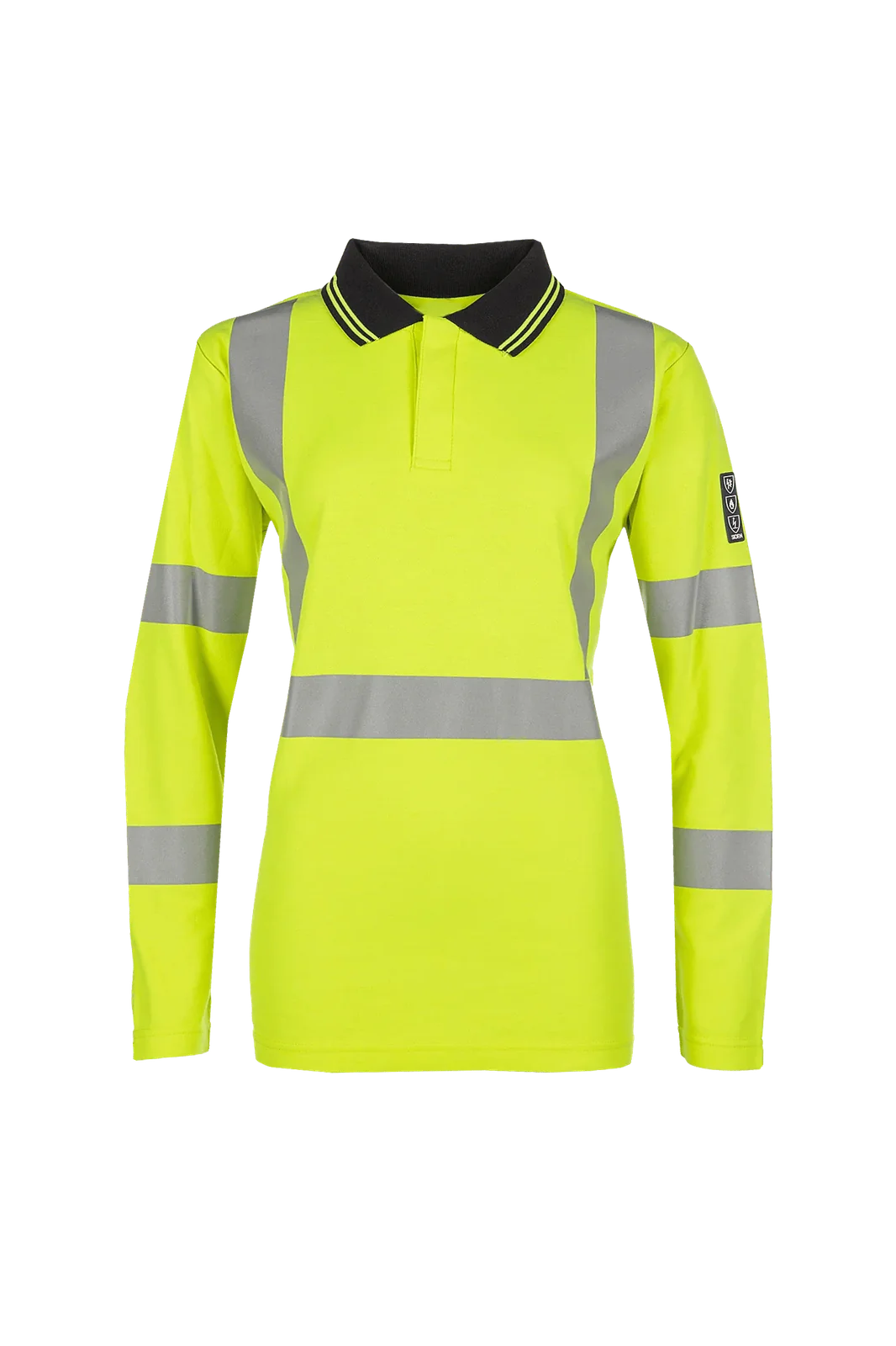 Sioen Augustine Dames high-vis poloshirt, lange mouwen, ARC bescherming Fluogeel