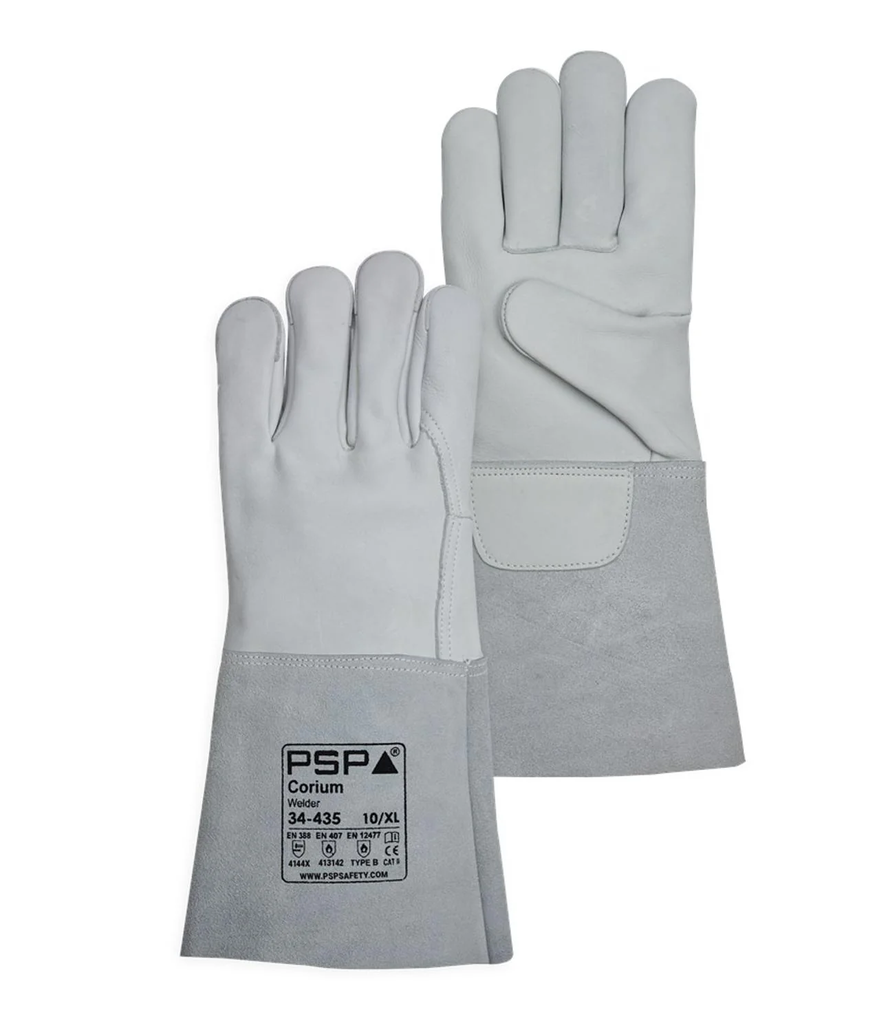 PSP 34-435 Leren Lashandschoen Grijs