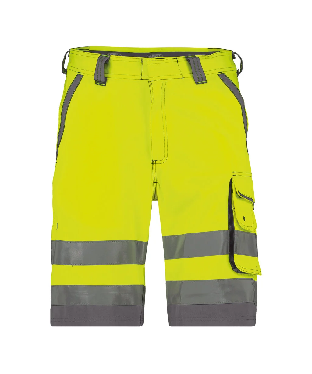 Lucca Hogezichtbaarheidsshort Fluogeel/Cementgrijs