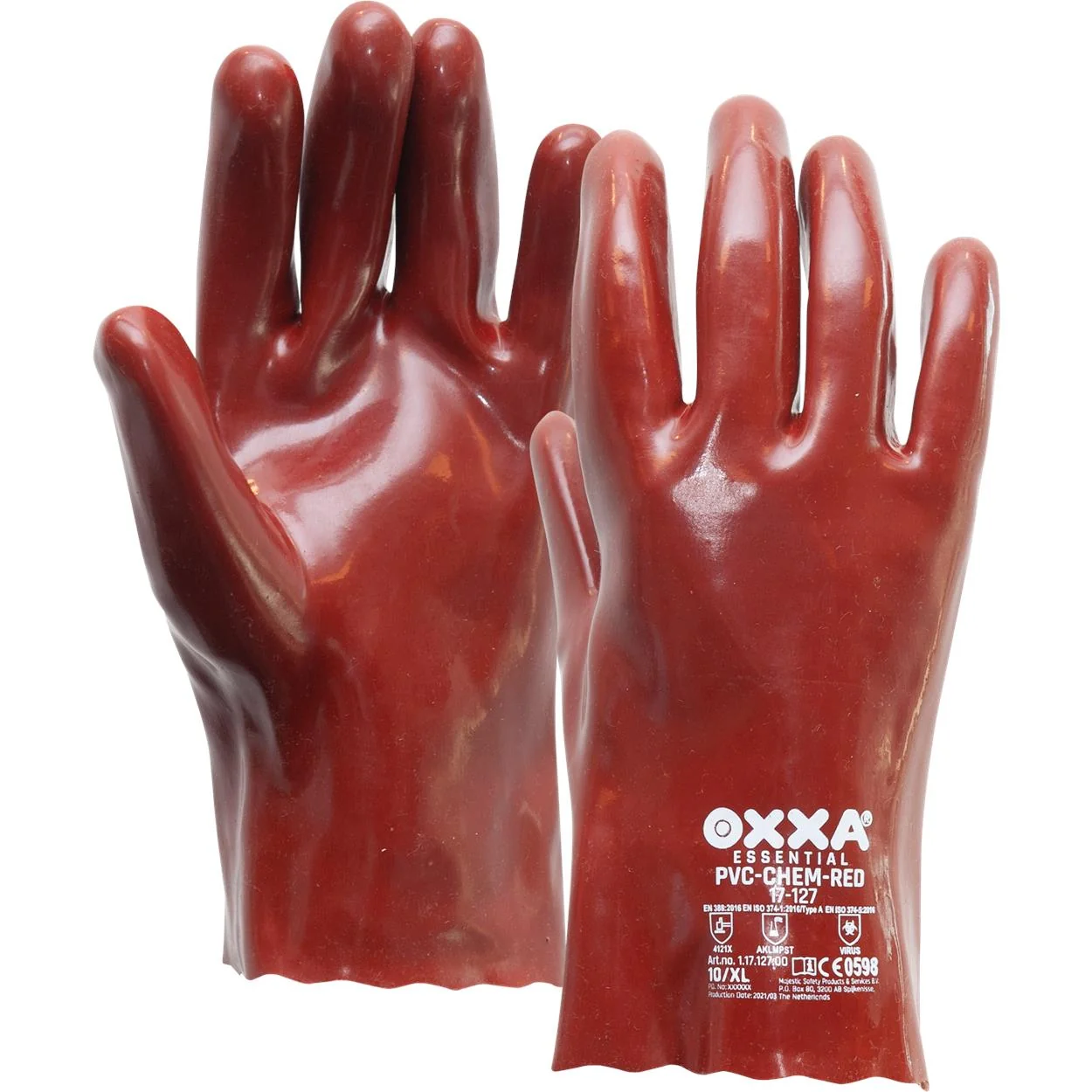 OXXA PVC-Chem-Red 17-127 handschoen Rood