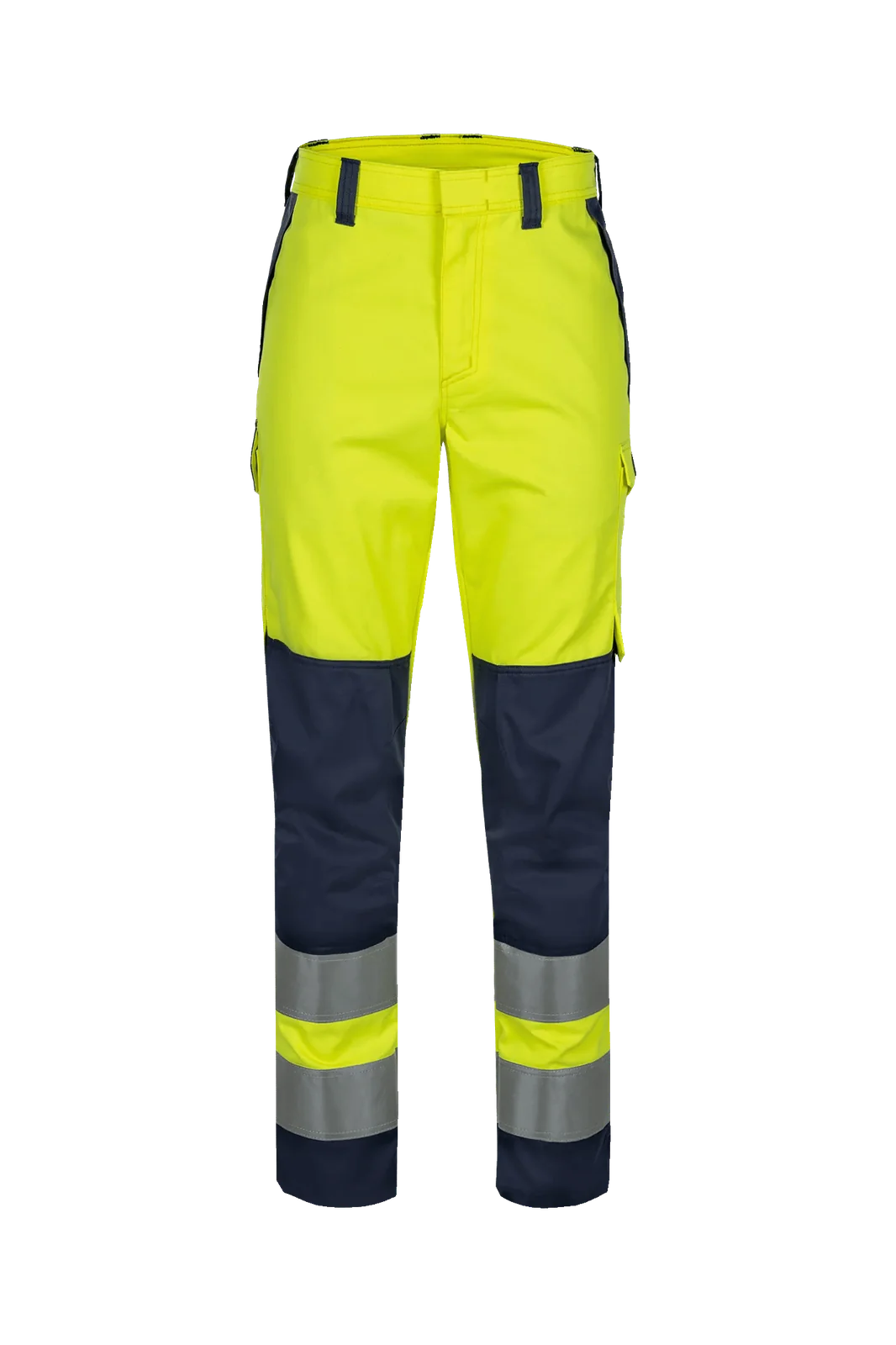 Sioen Anser ECO kniezakken broek, ARC bescherming, high-vis Fluogeel/Marineblauw