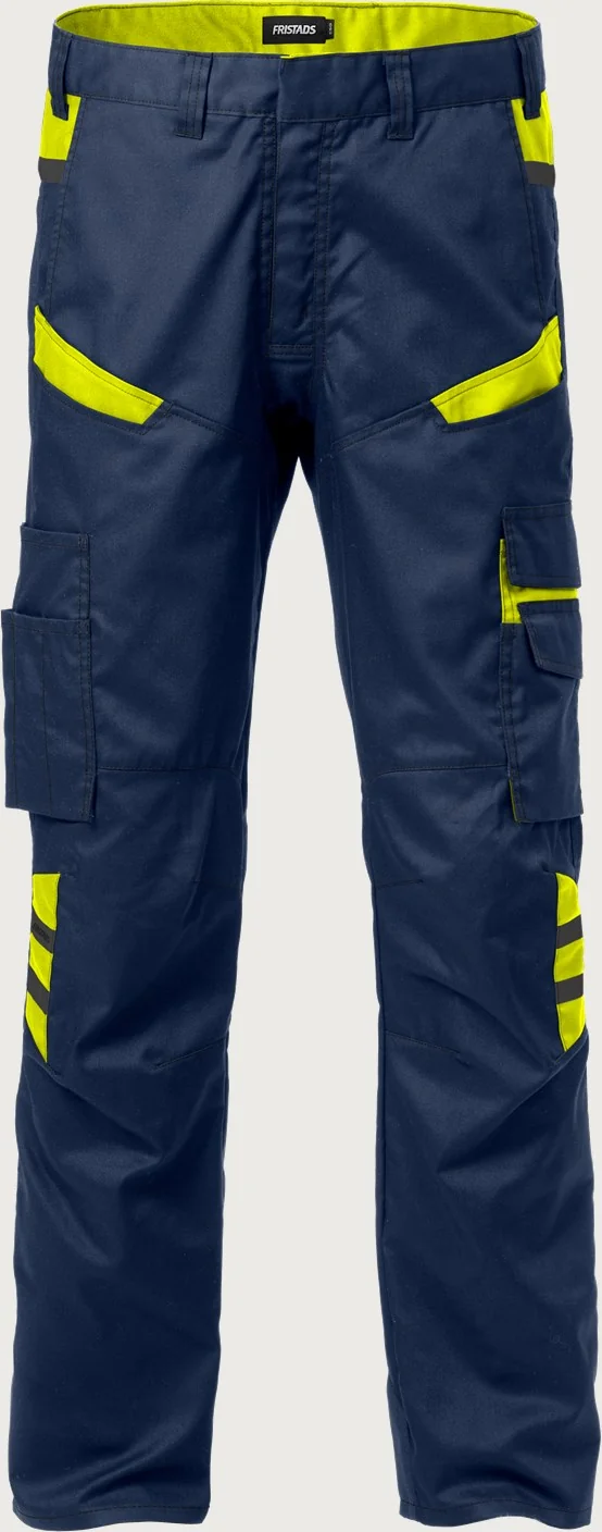 Fristads Broek 2552 STFP Marineblauw/geel