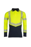 Arran ECO vlamvertragend, antistatisch high-vis poloshirt, lange mouwen aanzicht 1